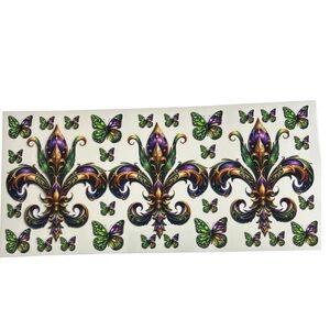 Mardi Gras Butterflies Cup Decal 485